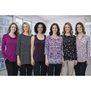 6 Career Style Blouses Women's‎ size MEDIUM